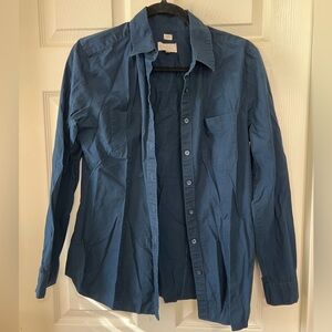 LOFT Deep Blue Softened Shirt – women’s Medium, Button-Down, Versatile Fit